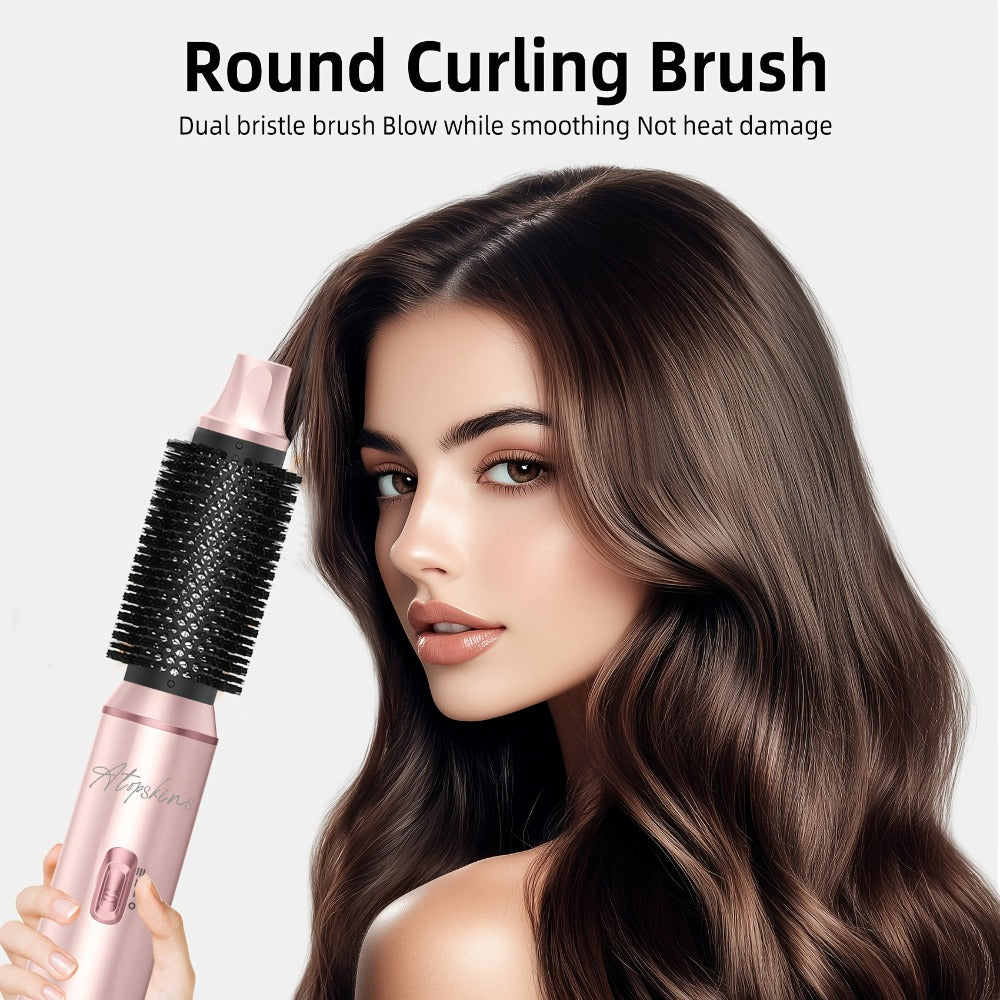 Hot Air Brush 5-in-1 Hair Dryer Brush - Ionic Blow Dryer Brush with Curling, Straightening & Volumizing