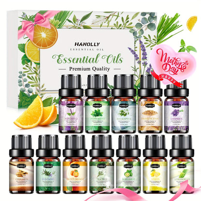 Essential Oil Gift Set with 12, 26, 32 or 48 Five-Milliliter Bottles and Assorted Scent Labels