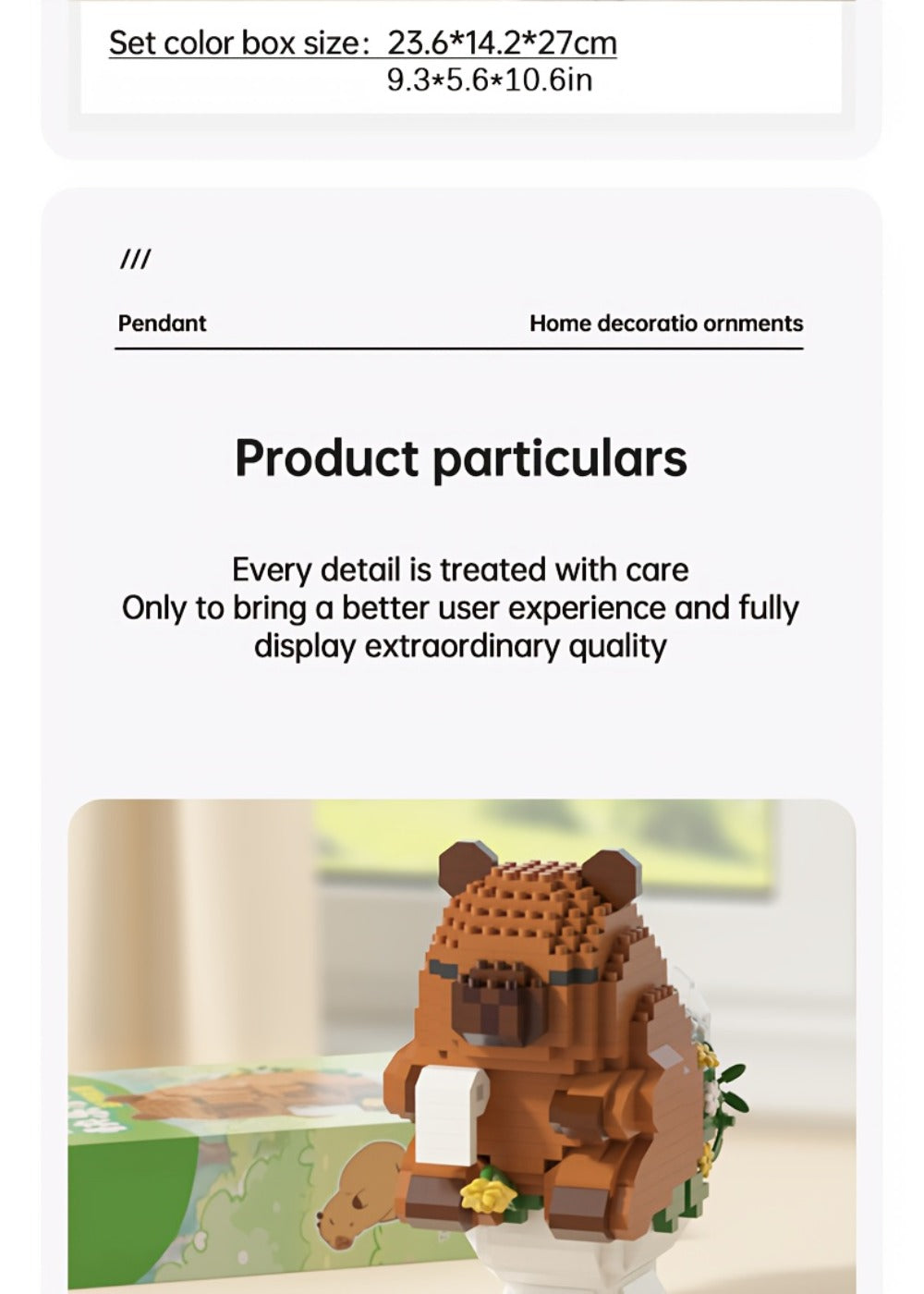 Capybara Micro Brick Building Set 562pcs Collector Edition – Miniature DIY Assembly Desk Decor Stress Relief Toy for Kids Teens Adults