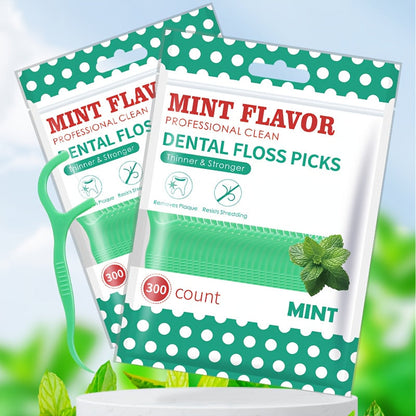 Mint Floss Picks 600 Count – Ultra-Fine Disposable Dental Floss Sticks, Interdental Cleaning, Plaque Removal, Fresh Breath