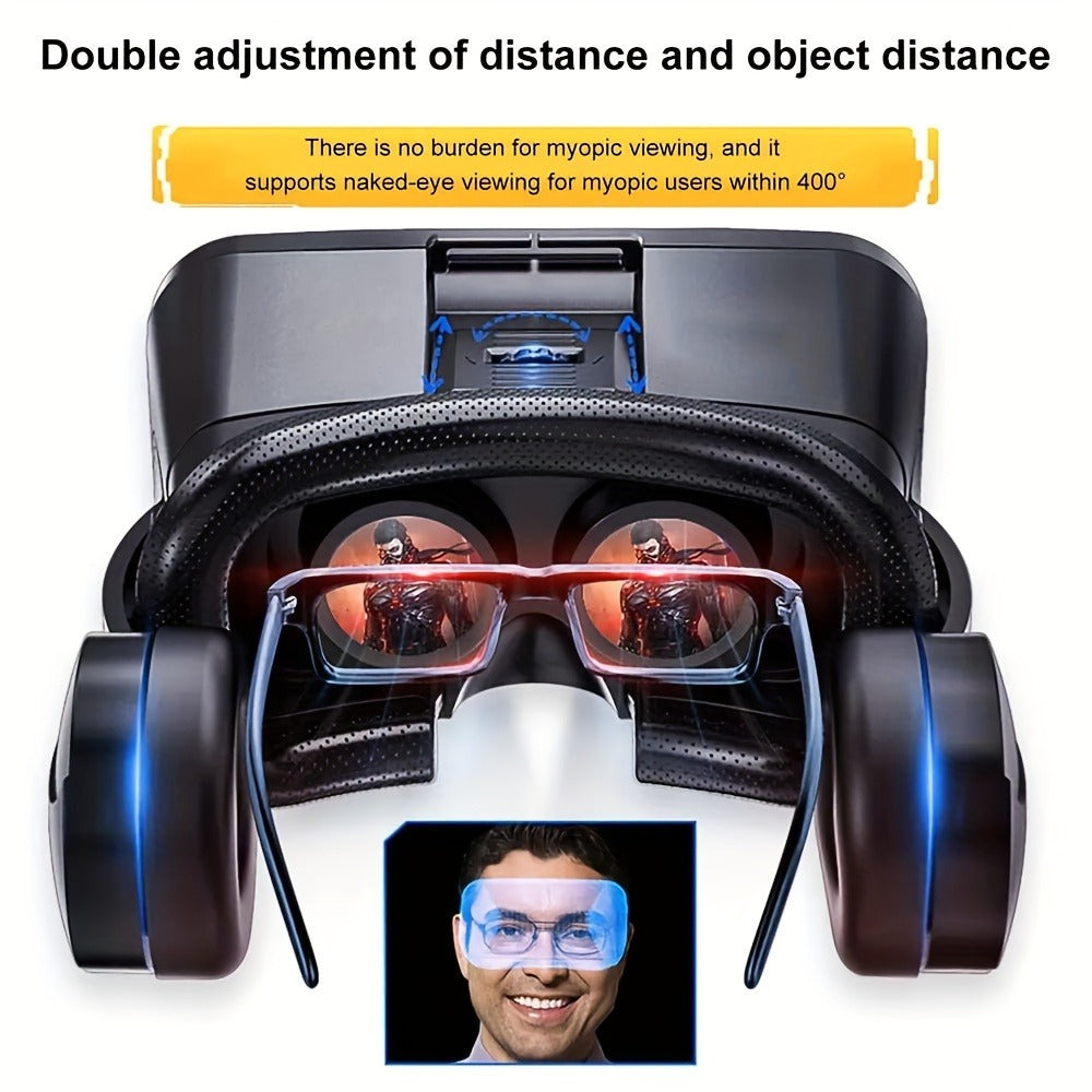 VR Headset All-in-One 3D Standalone with Motion Tracking, Adjustable Headband & Nose Pad, VR Park System for Games