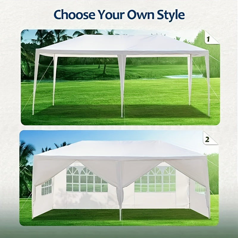 Party Tent 10x20 Outdoor Canopy Gazebo 6 Removable Sidewalls Wedding for Garden, Patio and Yard Use