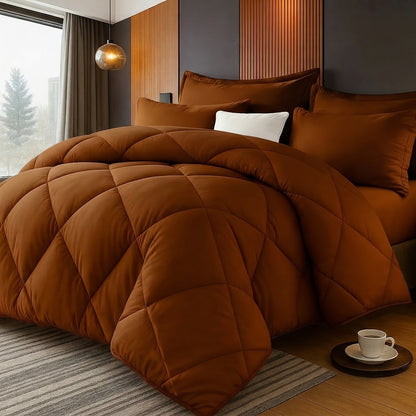 Comforter Set 2/3 Piece – Diamond Grid Quilted Down Alternative Comforter with Pillowcases, Soft Microfiber Breathable All Season Bedding