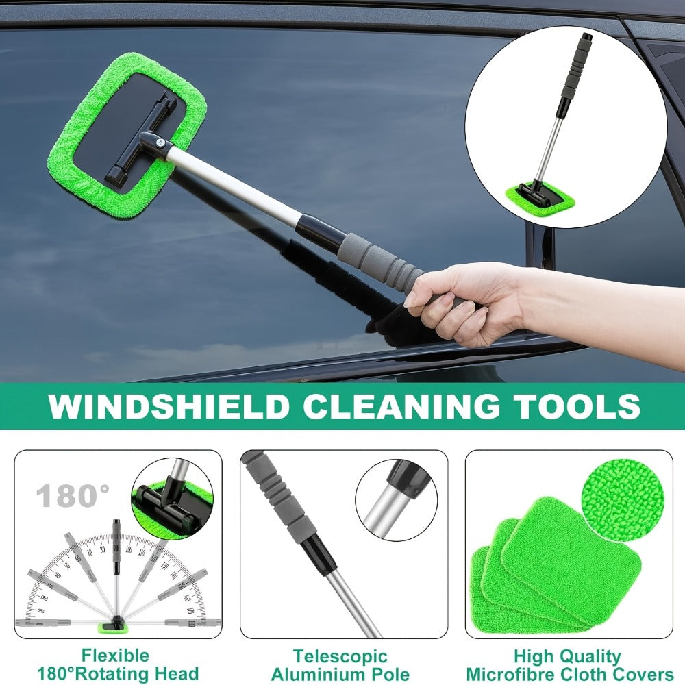 Car Cleaning Kit with Portable Vacuum Cleaner – 17/24/29/32/35pcs Interior Detailing Set with Windshield Cleaner
