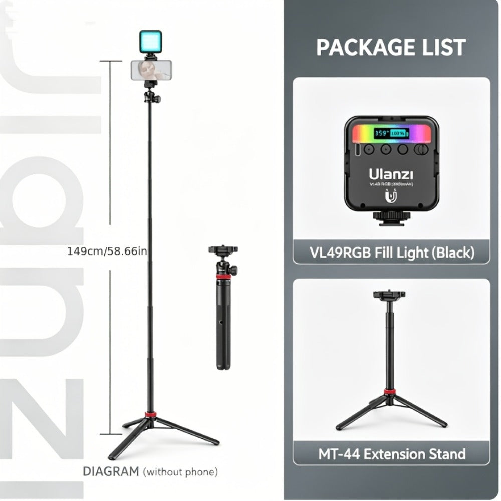 ULANZI VL49 RGB Video Light 360° Full Color LED Camera Light Panel - 2000mAh Rechargeable for an Everyday Personal Care Routine