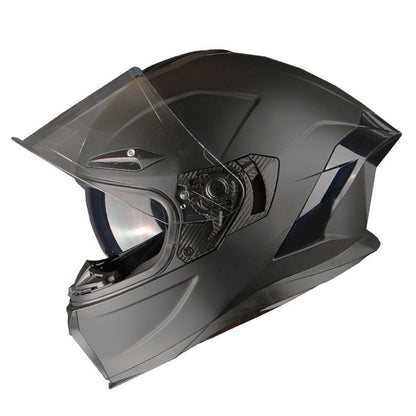 Motorcycle Helmet Full-Face Dual-Visor Shell with Clear Outer Shield, Smoked Inner Visor, Nine Colors and S-XL Sizes