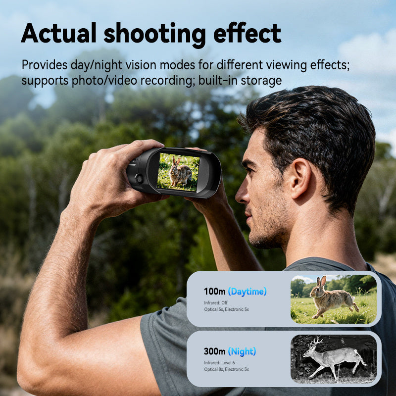 Night Vision Goggles 2K Ultra HD – 5W IR Binoculars with 2.8" IPS Screen, 10X Optical Zoom, 2600ft Range & 2000mAh Rechargeable Battery |