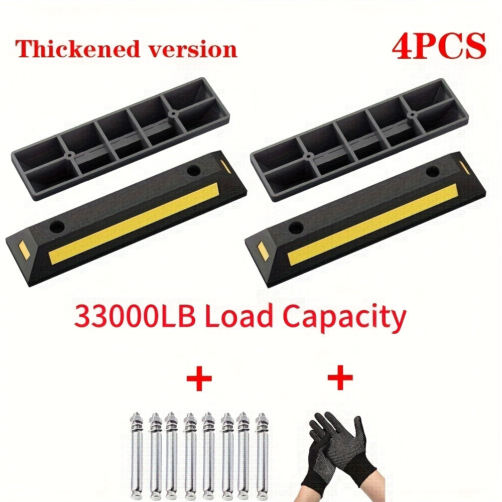 Garage Parking Curb Stop Rubber Wheel Stop 21 Inch Heavy Duty Car Tire Guide Railing for Garage Floor Wall Protector Vehicle Parking Aid 1pc