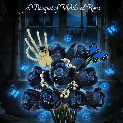 Gothic Skeleton Bouquet Gift Set, Zombie Corpse Bride Floral Arrangement, Dark Aesthetic Home Decor for Women & Teens
