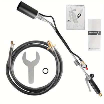 Long-Reach Propane Torch Kits with Hose, Adjustable Flame Valve and Red or Black Configurations