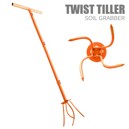 Garden Cultivator Manual Soil Loosener & Scarifier, Heavy-Duty Detachable Ergonomic Handle, Multi-Function Tool for Lawn Aeration