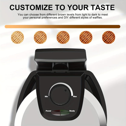 Belgian Waffle Maker 180° Rotating Flip Waffle Iron, Non-Stick Plates, Adjustable Browning Control, Removable Drip Tray, Cool Touch Handle