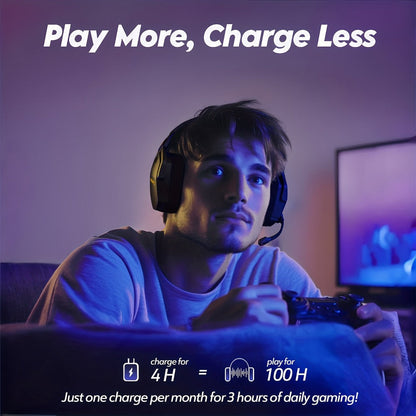 2.4GHz Wireless Gaming Earphones NUBWO G06, 7.1 Surround Sound, 23ms Ultra-Low Latency, 100H Battery