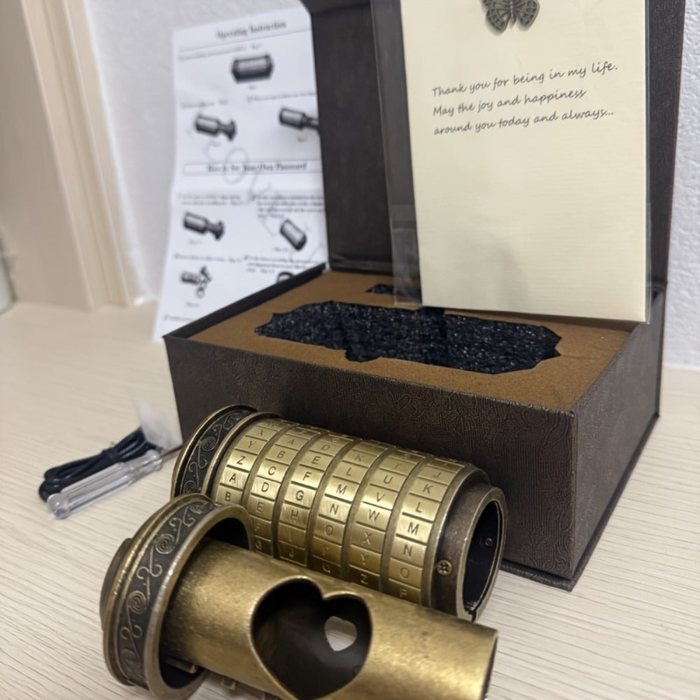 Brain Teaser Combination Lock Puzzle Gift Set, Retro Mini Lock Brain Game for Adults Teens