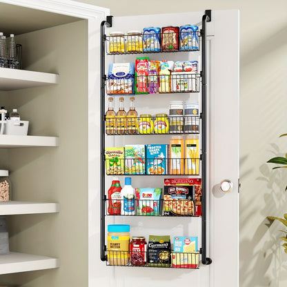 Over The Door Organizer – Multi-Layer Pantry Storage Rack for Kitchen Bathroom Laundry Room, Space Saving Door Hanging Shelf