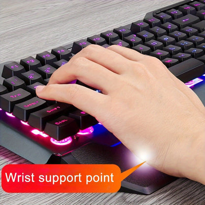 RGB Gaming Keyboard and Mouse Combo with Wrist Rest 16 Backlight Effects Mechanical Feel Aluminum for an Everyday Personal Care Routine