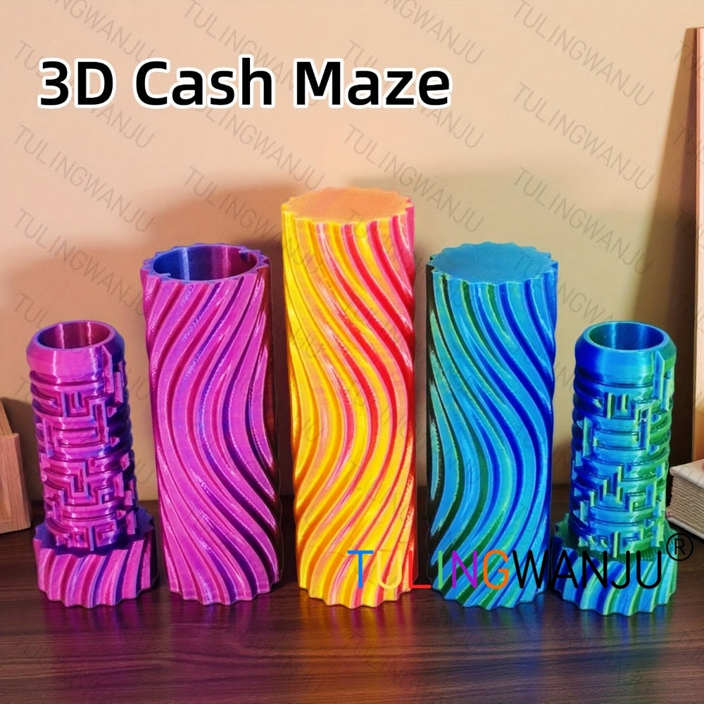 3D Cash Maze Gift Box Set of 6 – Puzzle Money Gift Box, 3D Printed Festive Present Container for Cash & Gift Cards