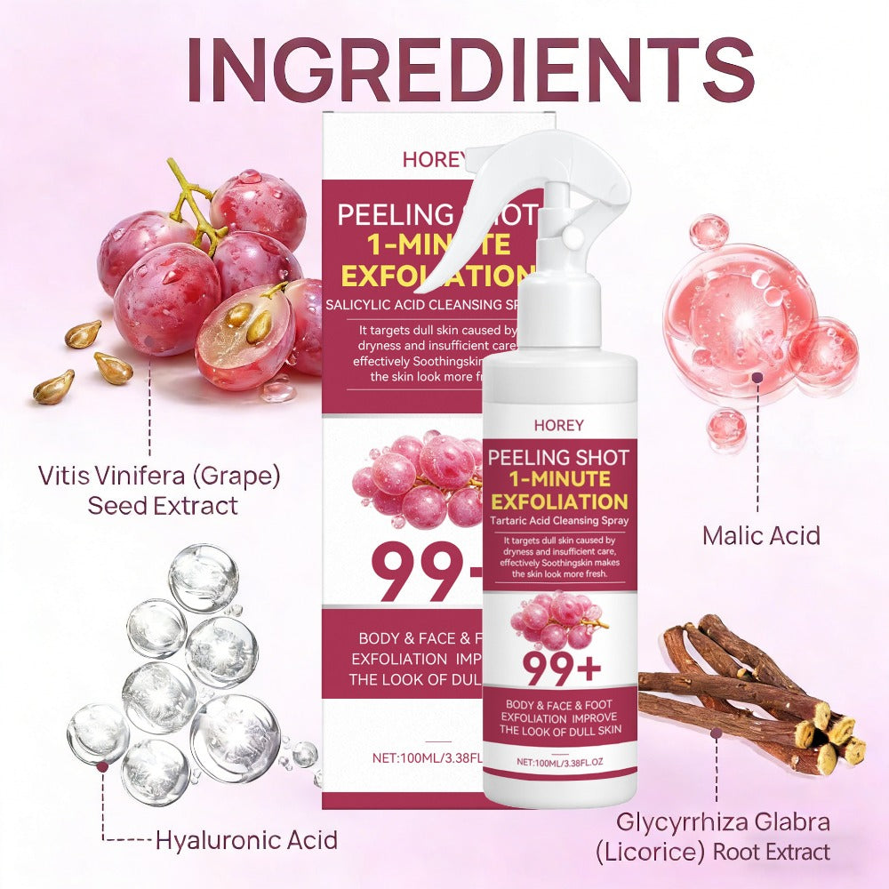 Grape & Malic Acid Exfoliating Gel for Face & Body, AHA Deep Cleansing Scrub, Removes Dead Skin Cells