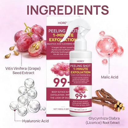 Grape & Malic Acid Exfoliating Gel for Face & Body, AHA Deep Cleansing Scrub, Removes Dead Skin Cells