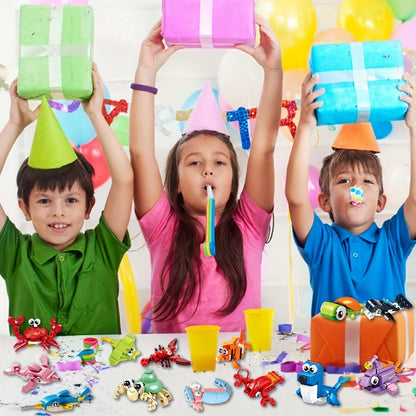 Ocean Mini Building Blocks 30-Pack Party Favors for Kids, Marine-Themed Mini Brick Sets for Birthday Goodie Bags