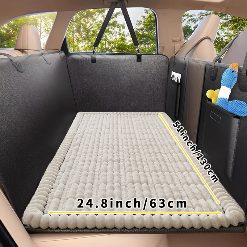 Dog Car Mat Nonslip Pet Seat Cushion with Rear Extension Pad, Heavy-Duty Anti-Scratch Waterproof Floor Liner for SUVs Sedans Trucks