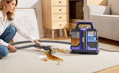 Portable Spot Cleaner for Carpet & Upholstery, Dual Brush Power Suction Stain Remover with Multifunctional Tools