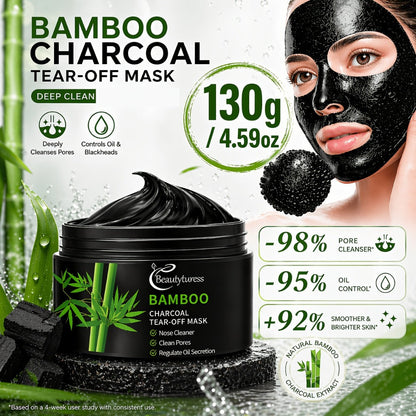 Bamboo Charcoal Clay Face Mask Deep Cleansing Pore Minimizing Oil Control Blackhead Remover for Bath Time, Home Spa and Personal Care