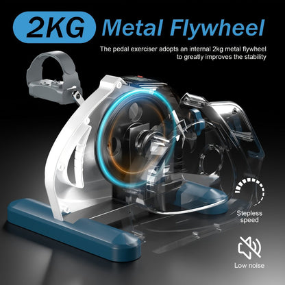 Portable Elliptical Trainer Mini Exercise Bike Under Desk Pedal Exerciser LCD Display for Entryways, Bedrooms and Living Spaces