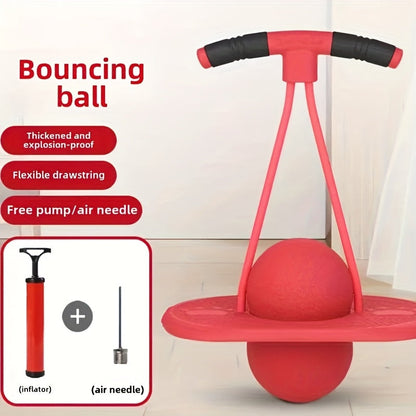 Bounce Ball with Handle for Kids & Adults – High-Elasticity Hopper Ball, Durable Wear-Resistant Jumping Ball for Fitness & Outdoor Fun