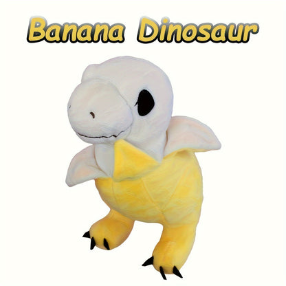 Plush Toy Yellow Banana Dinosaur 9.5-Inch T-Rex Character with Peekaboo Peel Design for Display