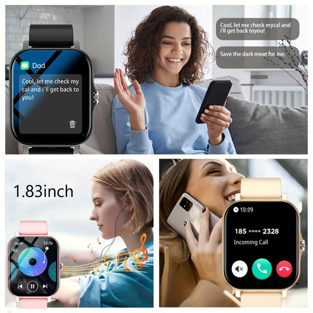 Smartwatch with Navigation & Dual Strap 1.83" TFT Full Touch Screen, Wireless Calling, Remote Camera, Music Player, Message Alerts