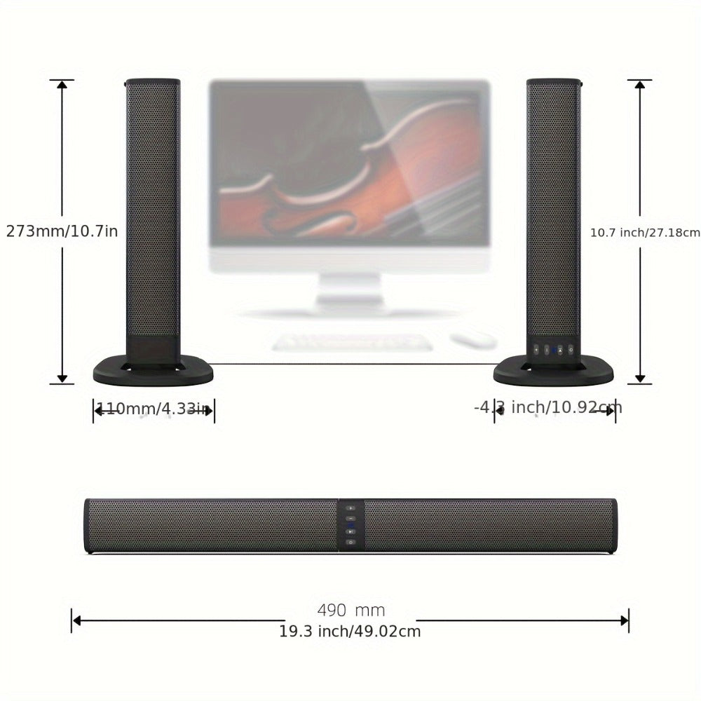 Sound Bar with 4 Subwoofers 20W Hi-Fi Wireless Surround Sound System Bluetooth 5.0 TWS Wall for an Everyday Personal Care Routine