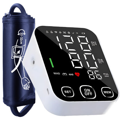 Blood Pressure Monitor for Upper Arm, 4.5-Inch Backlit Display with Voice, 2 x 99 Memory and Large Cuff