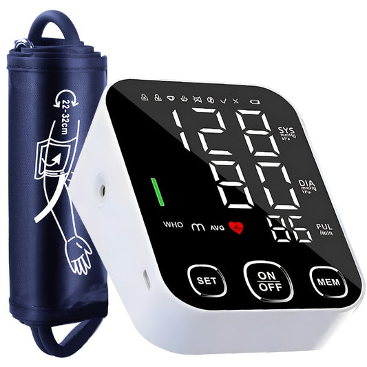 Blood Pressure Monitor for Upper Arm, 4.5-Inch Backlit Display with Voice, 2 x 99 Memory and Large Cuff