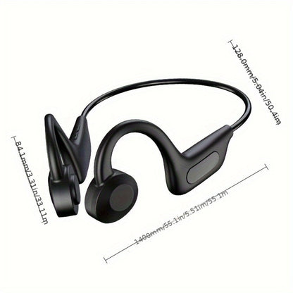Open Ear Air Conduction Headphones Wireless, Mosyxe Sport Earphones with Noise Cancelling Mic, Seamless Bluetooth Pairing