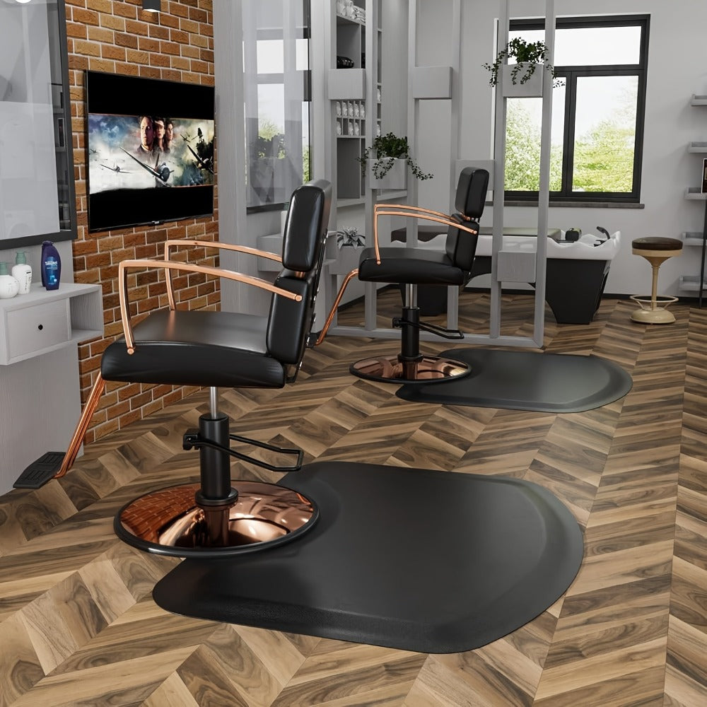 Anti-Fatigue Salon Mat for Hair Stylist with Round Cutout – Thick Non-Slip Standing Mat for Barber Chair, Hairdresser, Barbershop