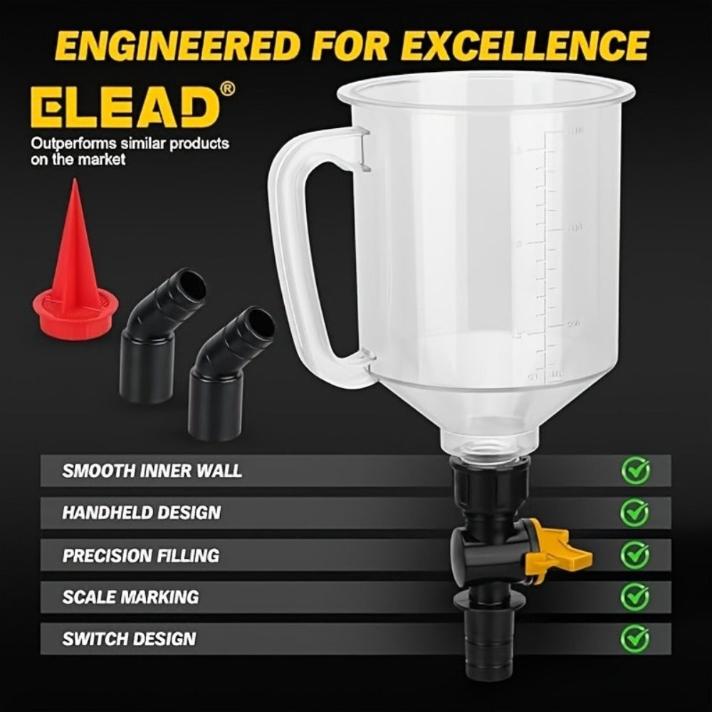 Engine Oil Funnel Kit 19Pcs – No-Spill Coolant Funnel Set with 12 Universal Adapters, 1.5L Capacity, Magnetic Tray for Oil Change Car