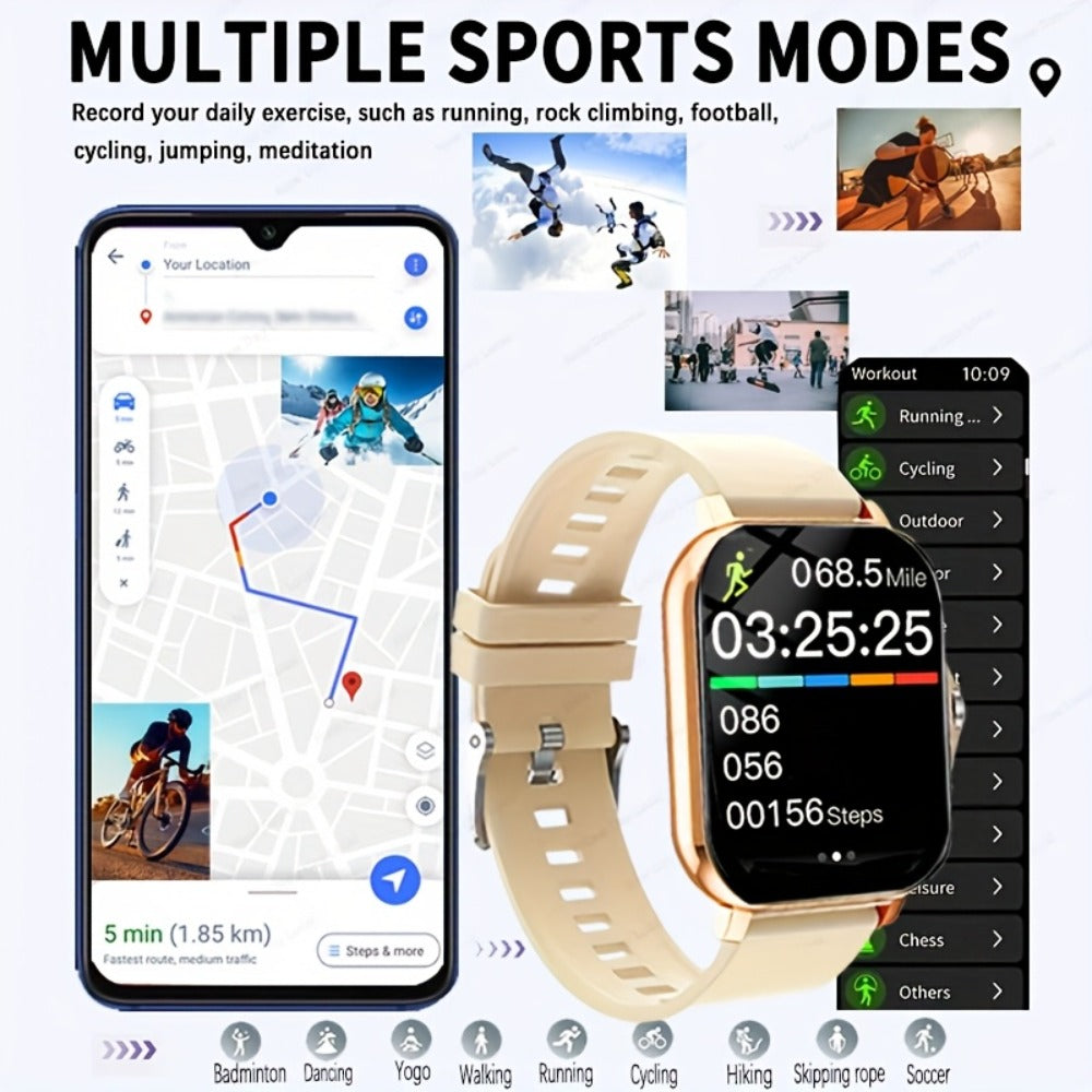 Smart Watch 1.83-Inch Full Touch Display with Wireless Calling, 180mAh Battery and Three-Strap Set