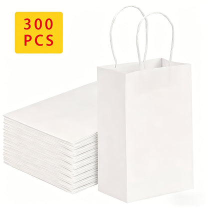 Paper Bags with Handles Bulk – Kraft Paper Gift Bags 25/75/100/300 Pcs, Black White Brown Reusable Shopping Bags for Small Business Retail