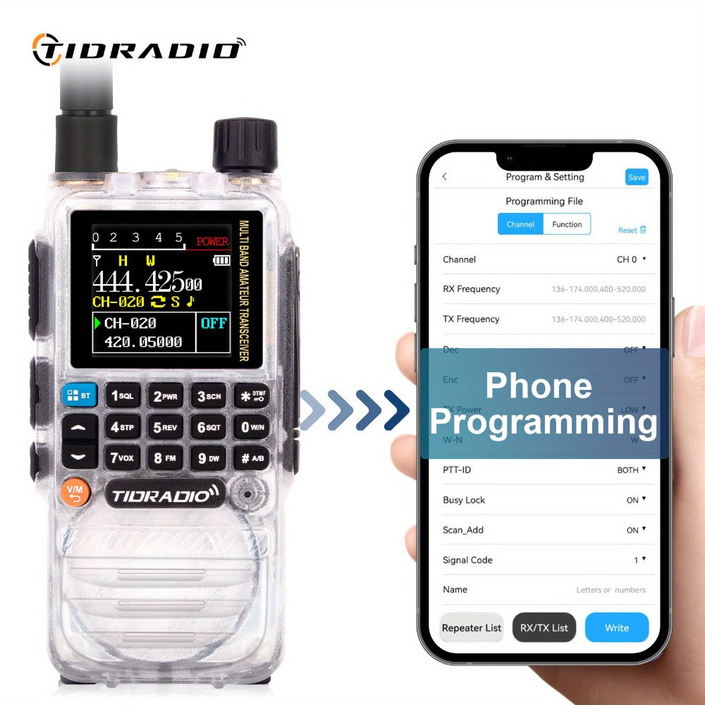 TIDRADIO TD-H3 Ham Radio GMRS Handheld Two Way Radio with USB-C Programming Charging, Long Range 2500mAh Battery