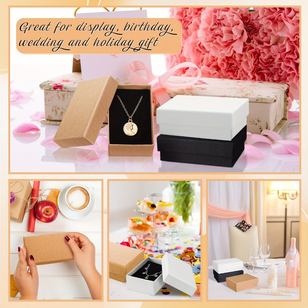 Jewelry Gift Boxes Bulk 100pcs Cardboard Paper Boxes for Necklace Earring Bracelet Ring for Entryways, Bedrooms and Living Spaces