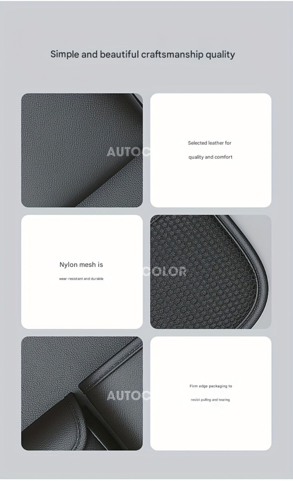 Car Backseat Organizer with Foldable Table Tray & Tablet Holder – PU Leather Seat Back Protector Kick Mat