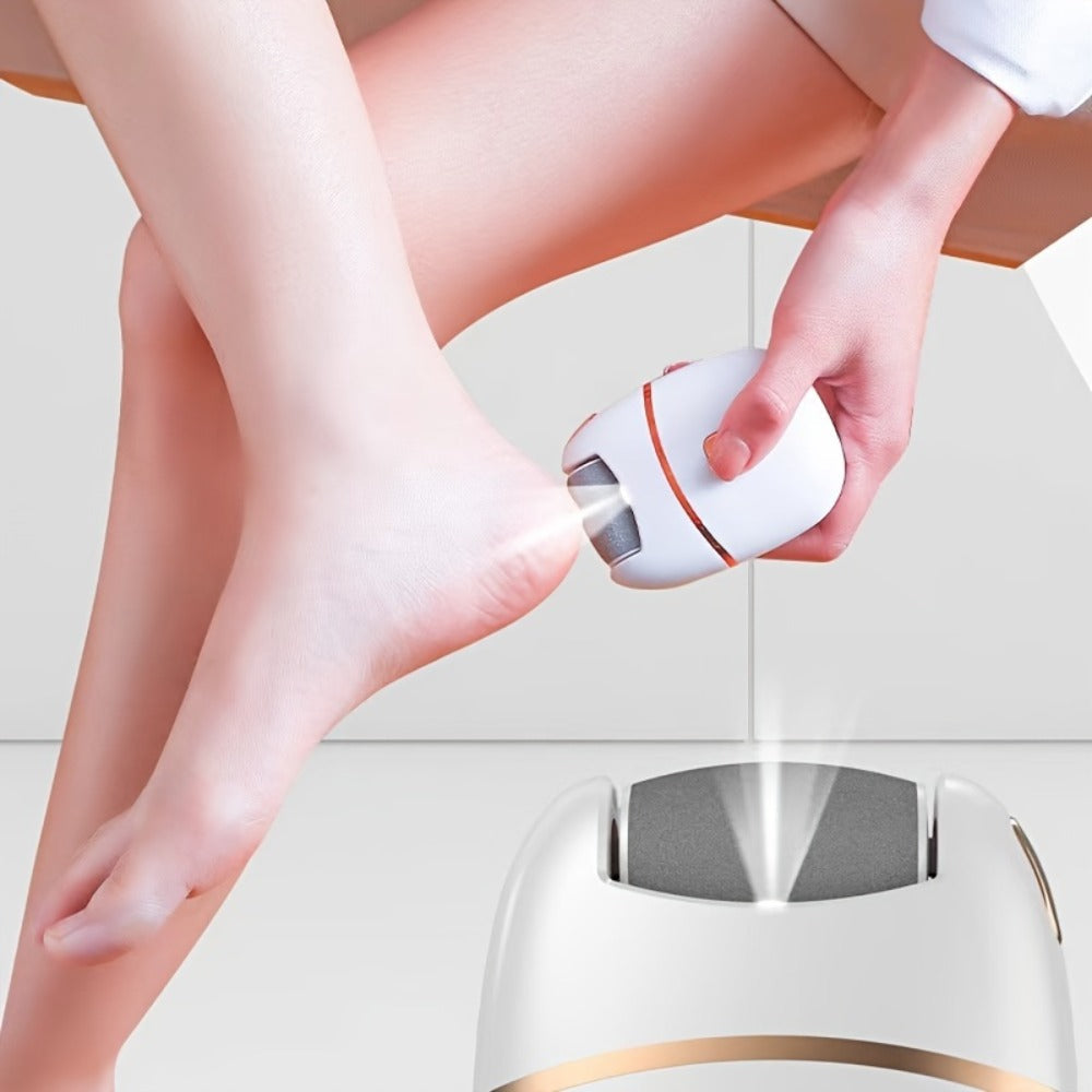 Electric Foot Scrubber Callus Remover 4 Polishing Heads Rechargeable – Automatic Dead Skin Remover Pedicure Tool for Smooth Soft Feet Heel