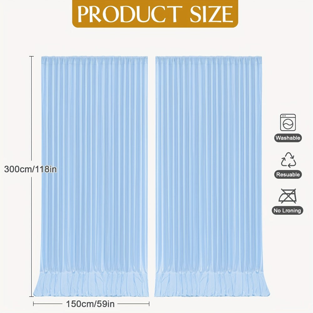 Photography Backdrop 4-Pack 5x10ft Polyester Spandex Background Cloth | Wrinkle-Resistant, Soft & Smooth with Pole Pockets | Wedding