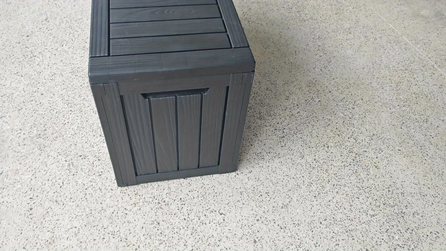 Large Resin Deck Box Lockable Outdoor Storage 80/100 Gallon, 345L UV Patio Storage Box for Garden, Patio and Yard Use