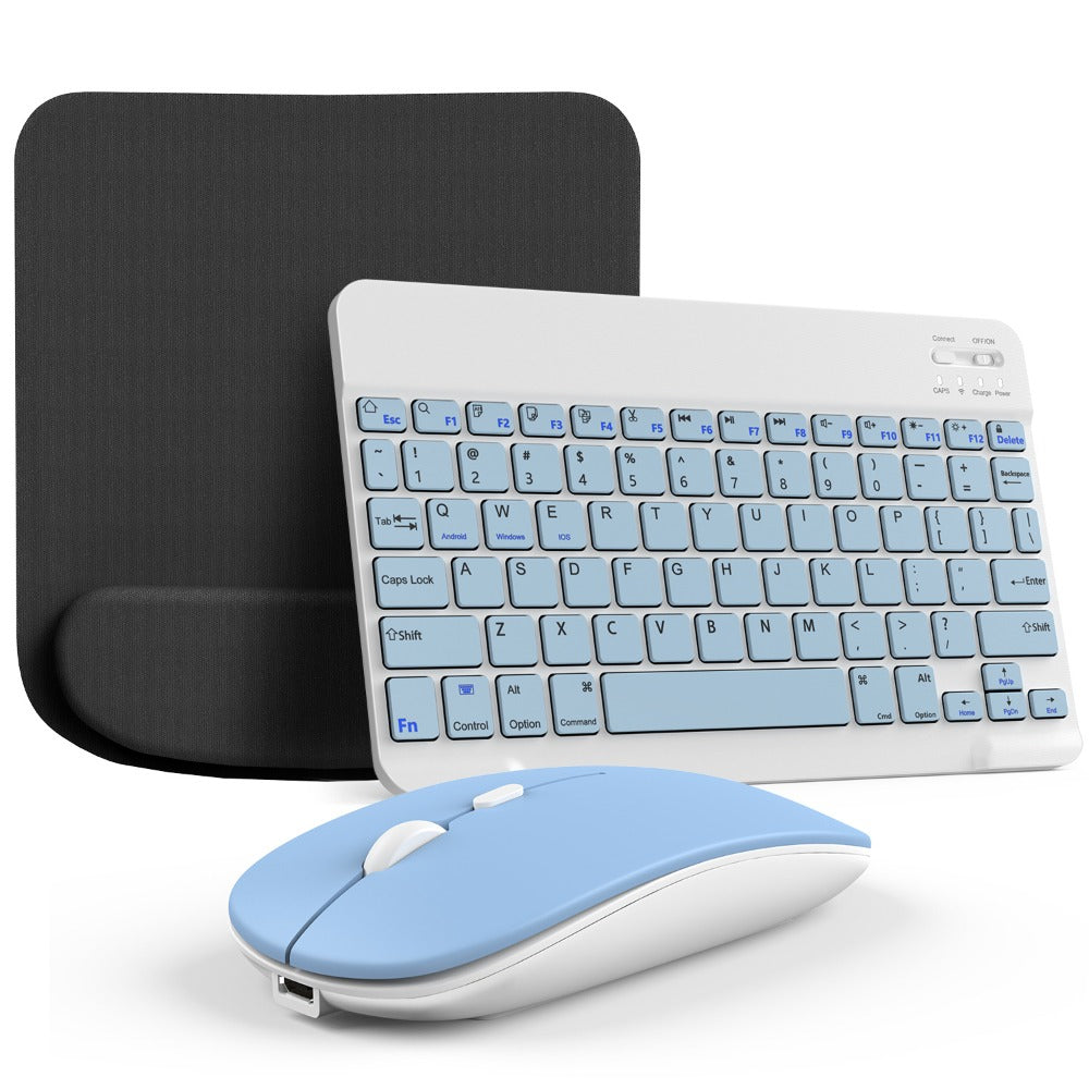 Wireless Keyboard and Mouse Combo with Mouse Pad, Silent 2.4G USB Full Size Keyboard Mouse Set for PC Laptop Mac Desktop