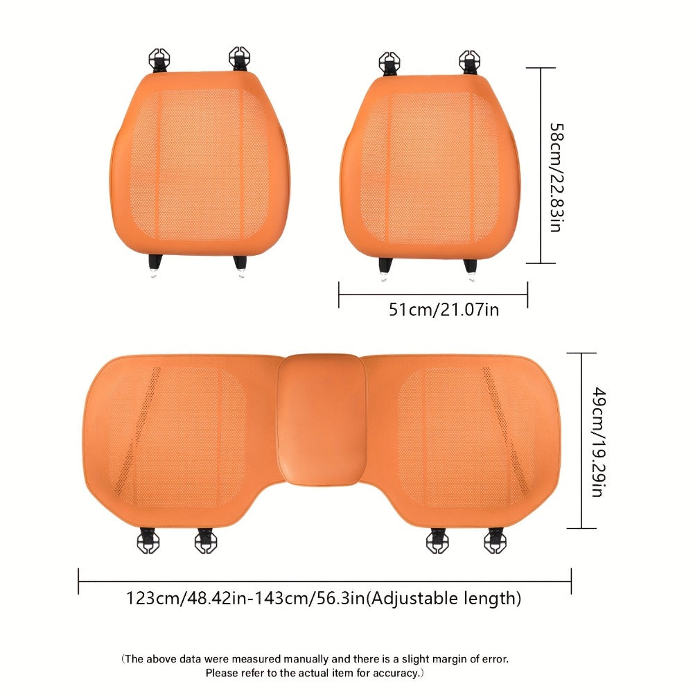 Perforated Car Seat Cushion Single Pad with 45 x 55cm Size and Black, White, Orange or Brown Color Options