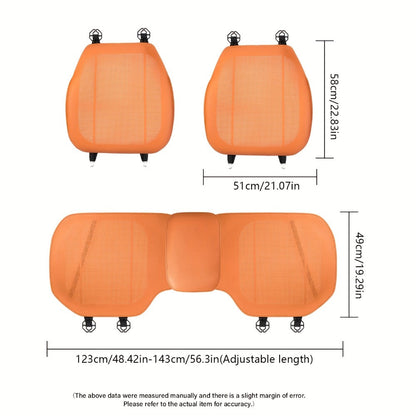 Perforated Car Seat Cushion Single Pad with 45 x 55cm Size and Black, White, Orange or Brown Color Options