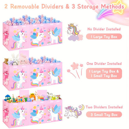 Kids Collapsible Storage Box with Lid Large Toy Chest Bin Organizer Durable Cardboard Flip for Entryways, Bedrooms and Living Spaces