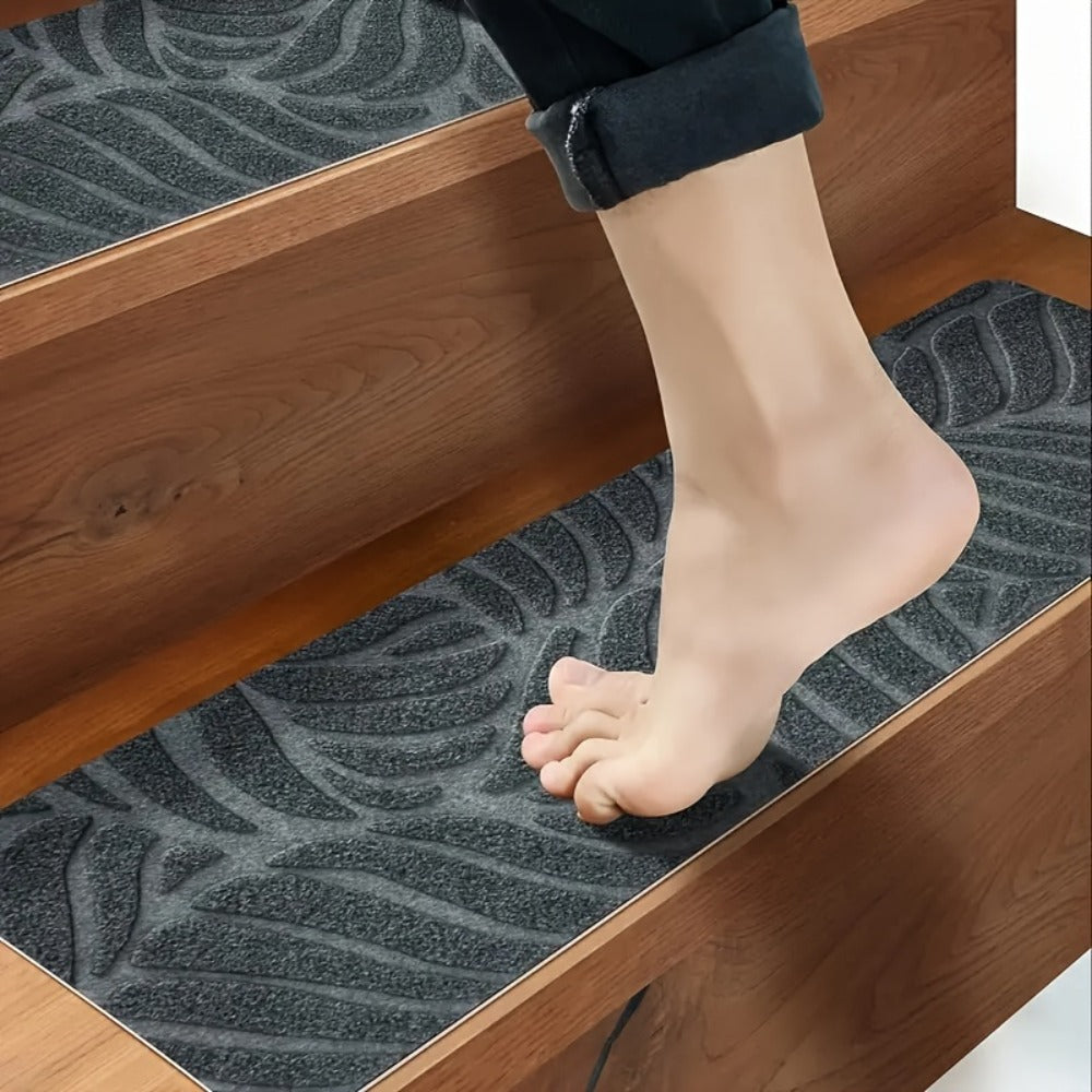 Stair Treads 15pcs 8"x30" Self-Adhesive Carpet Pads for Wooden Steps, Polyester Indoor Stair Mats for Safety